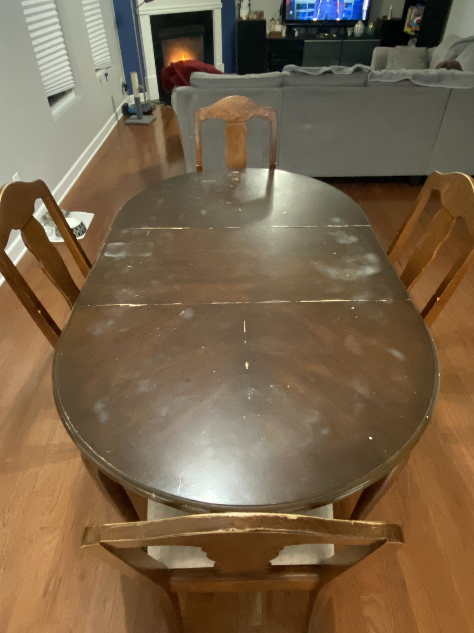 Antique Queen Anne Dining Table & 4 chairs e