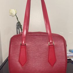 Louis Vuitton Voltaire Red Epi bag & Red Epi wallet 