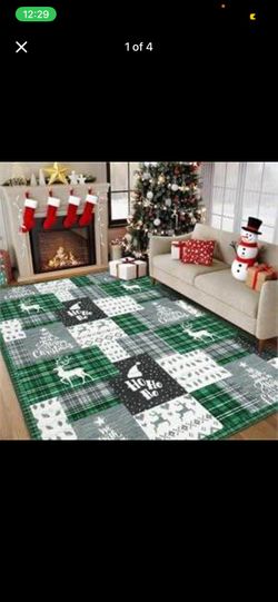 Christmas Living Room Area Rug 9x12 Patchwork Holiday Decor Area Rugs for Bedroom Large Xmas Decor Boho Rug Non Slip Christmas Tree Dining Room Throw