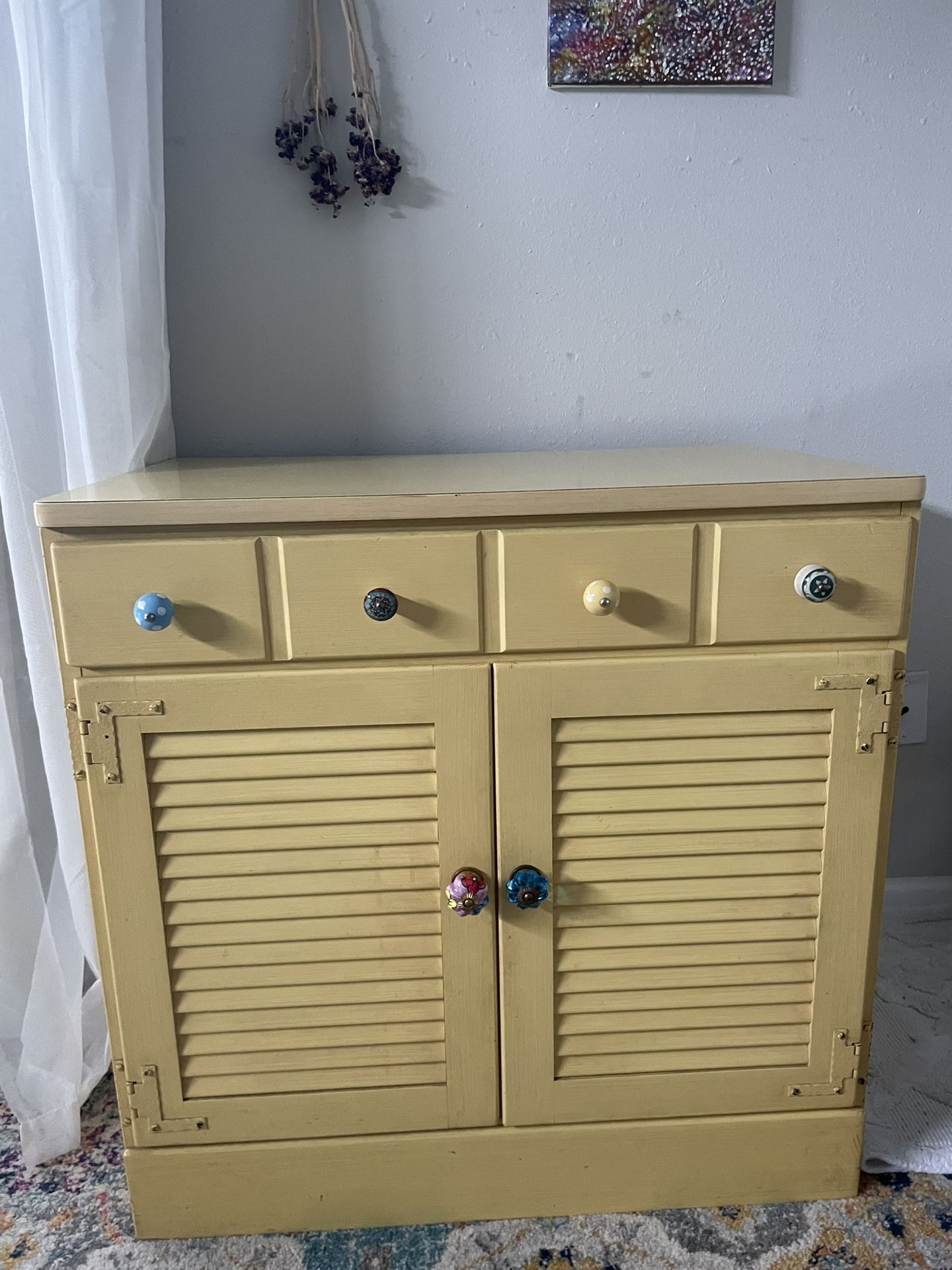 yellow dresser