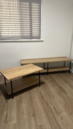 Wooden Coffee Table and TV Stand