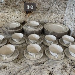 51pc Lenox Brookdale Platinum Rim Bone China Made in USA 