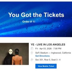 YE SoFi Stadium Tickets – Row 5 – April 3