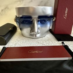 Cartier Buffalo Glasses Blue Tint