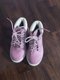 Timberland Kids Pink Leather Lace-Up Boots Size 9