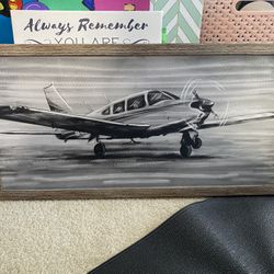 Airplane Wall Decor With Wooden Frame 
