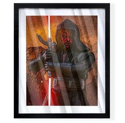 Star Wars custom art piece of Darth maul in black frame