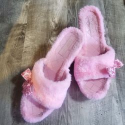 Pink Fuzzy Wedges  Size 9