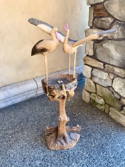 Real Wooden Birds Nest Sculpture MADE IN RUSSIA