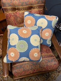 2 matching throw pillows