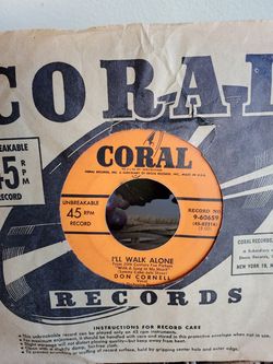 Don Cornell I'll walk alone 45 rpm with original sleeve
