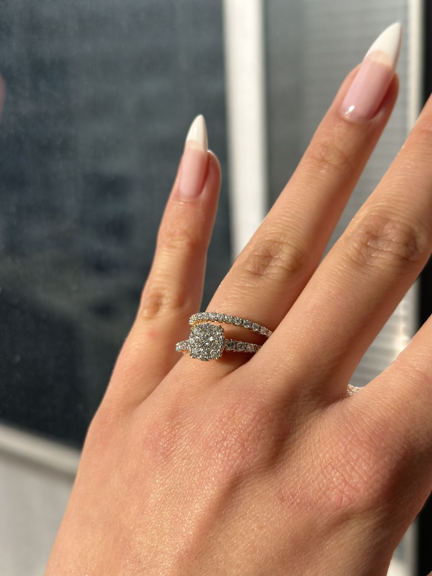 14k Diamond engagement Ring set With round Real natural Diamonds