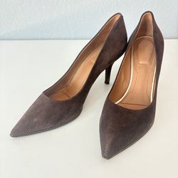 Givenchy Brown Womens Suede Leather Shoes Heels Pointed-toe Italy US Sz 8 EUR 38