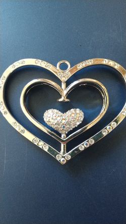 Silver and Crystal heart pendant