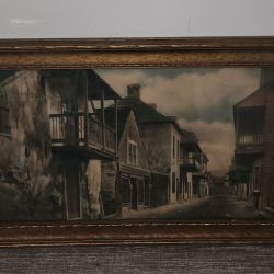 Vintage Framed Photograph of Charlotte Street in Historic St. Augustine, Florida