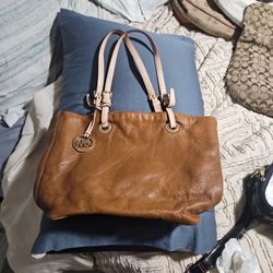 Michael Kors Brown Leather Hobo Bag