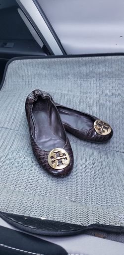 Tory Burch Crocodile Flats - Dark brown Needs polish SZ 71/2 M