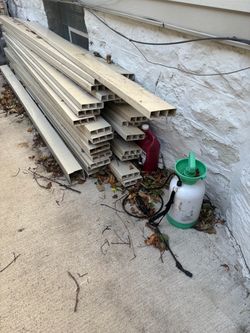 Beige fence rails