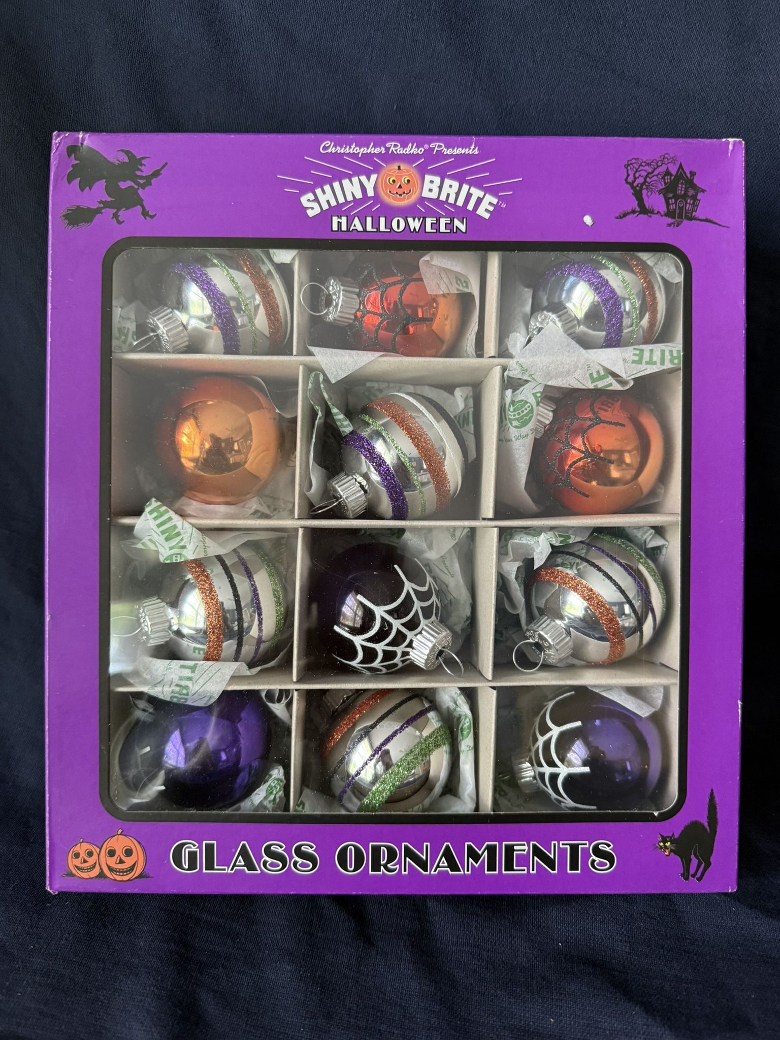 Christopher Radko Shiny Brite Halloween Glass Ornaments NEW