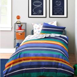 Saturday Park Vintage Stripe 100% Organic Cotton Duvet Cover 
