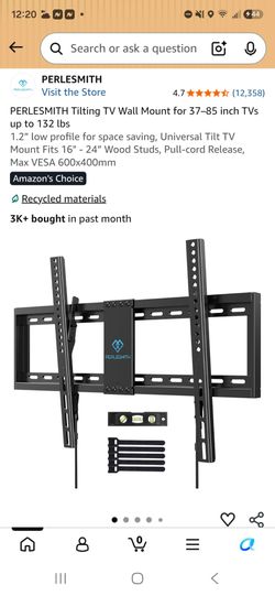 PERLESMITH Tilting TV Wall Mount 37–85 Inch
