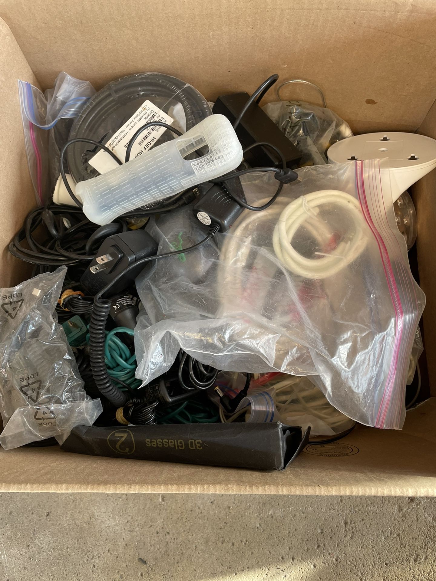 Box Full Of Electronics Cables