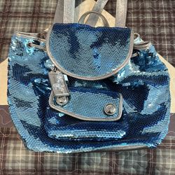 Blue Sparkle Coach Backpack 