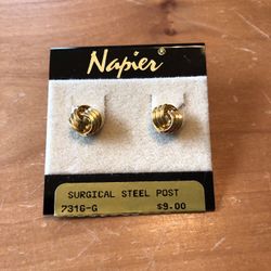 Napier Goldtone Twist Post Earrings - NEW