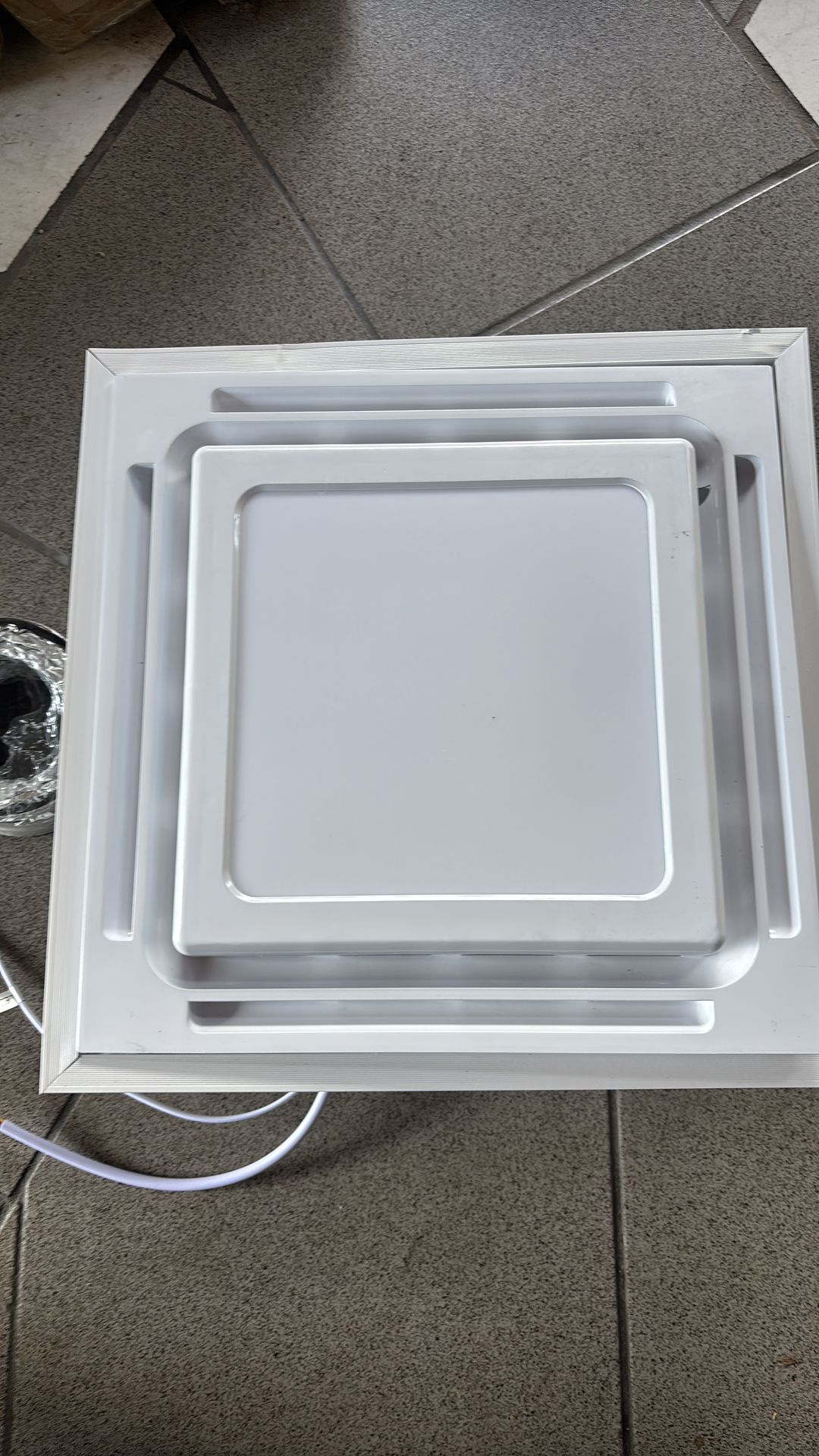 Exhaust bathroom fan with LED lights