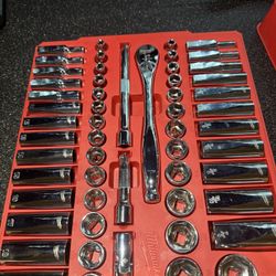 Milwaukee 3/8 in. drive ratchet and socket set 