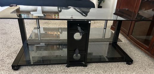 black glass TV stand / entertainment center