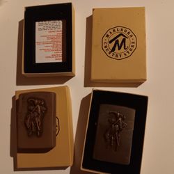 Vintage Marlboro Man Brass Lighters NIB