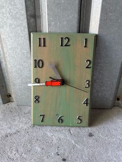 Handmade Wood Wall Clock Tool Theme