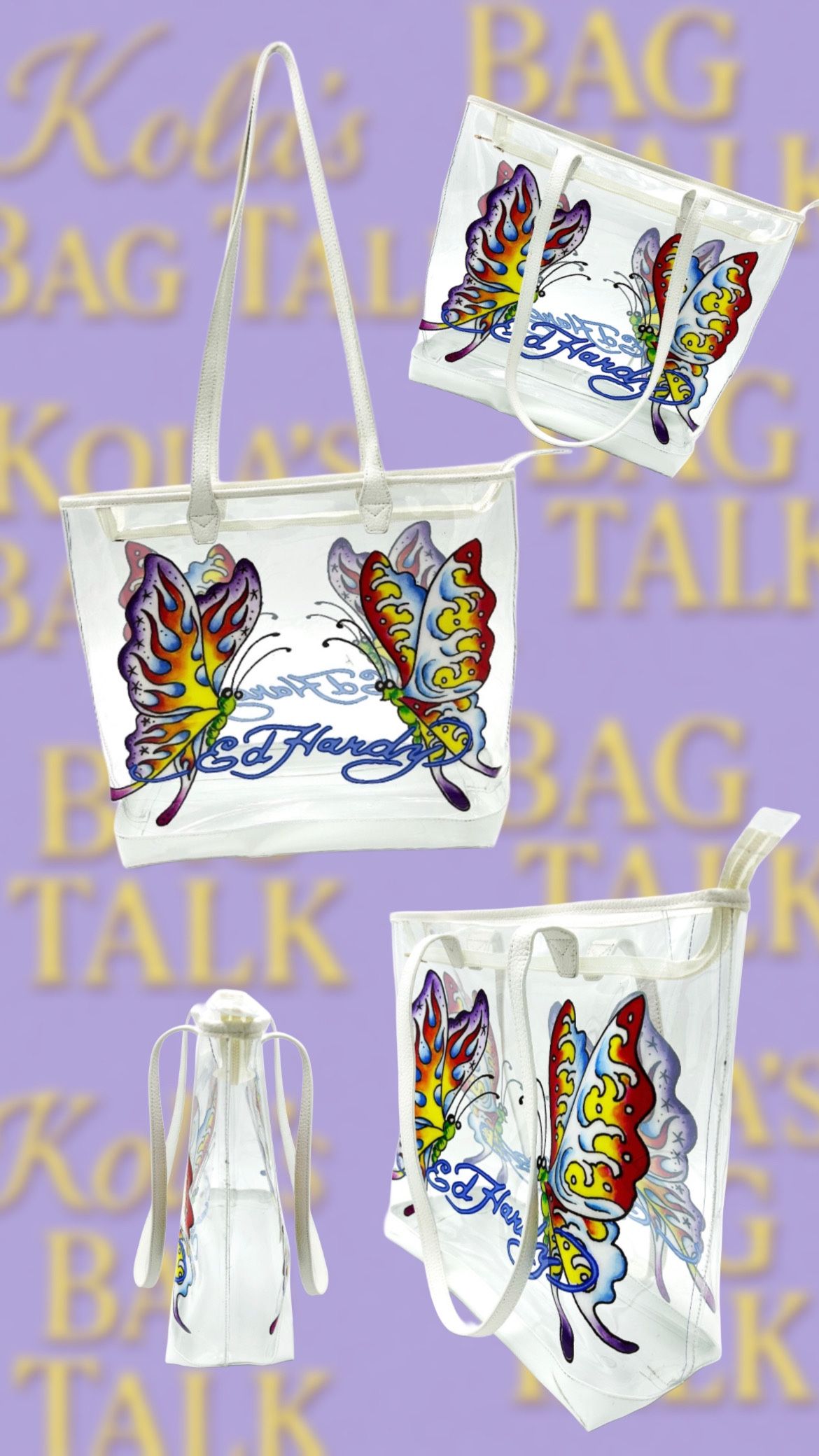 Ed Hardy Large Butterfly Tote
