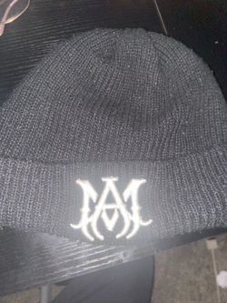 Amiri MA Logo Black Knit Beanie