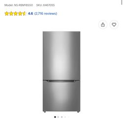 Insignia™ - 18.6 Cu. Ft. Bottom Freezer Refrigerator with ENERGY STAR Certification - Stainless Steel