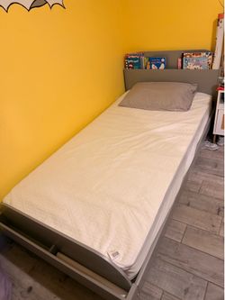 Grey Twin bed frame only