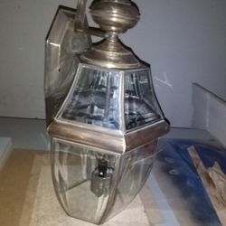 Rustic brass outdoor light