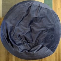 Blue Velvet Giant Bean Bag Chair 