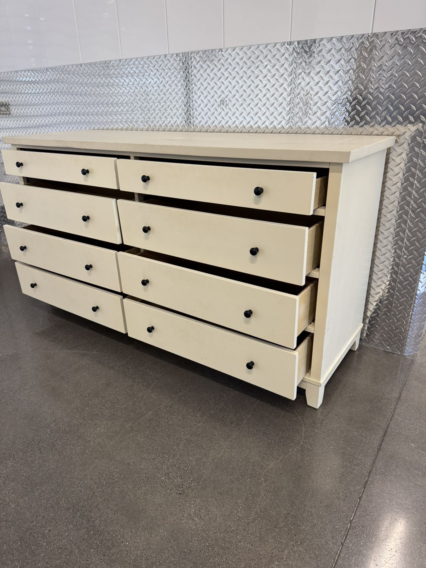 Cream Wood Dresser And Nightstand