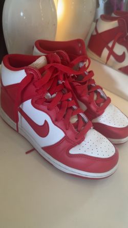 Red high dunks size 3y