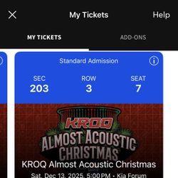 KROQ Almost Acoustic Christmas Ticket