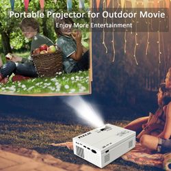 Outdoor Mini Projector Upgrade-8500Lumens Home Theater Movie Projector - 55000 Hours FHD 1080P 170" Screen, Small Portable Bedroom Video Projectors Co