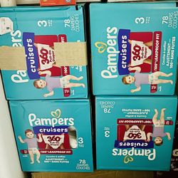 Pampers Cruisers 360 Pull On Diaper Size 3 $70/all 4 Box NEW CONDITION 