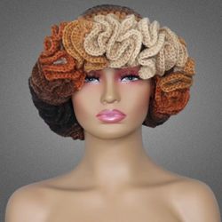 Custom Crochet Ruffle Hat- Mixed Color