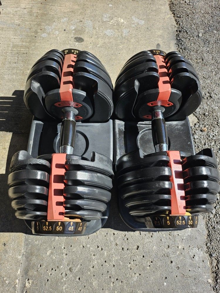 Pair Of Adjustable Dumbbells 52.5 Lbs