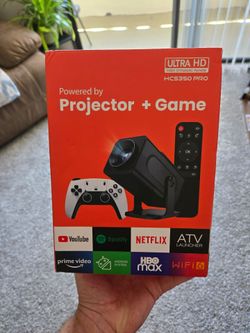 Pro Android 11 Gaming Projector 64GB TF Card Wireless 2 Controllers WIFI1920*1080P Home Theater