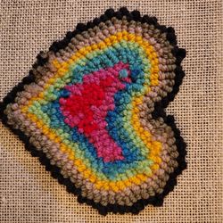 Knitted Rainbow Heart