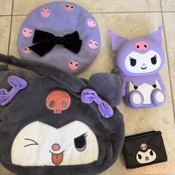 Kuromi bundle sanrio wallet, purse, hat