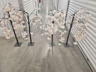 Set of 4 artificial cherry blossom trees